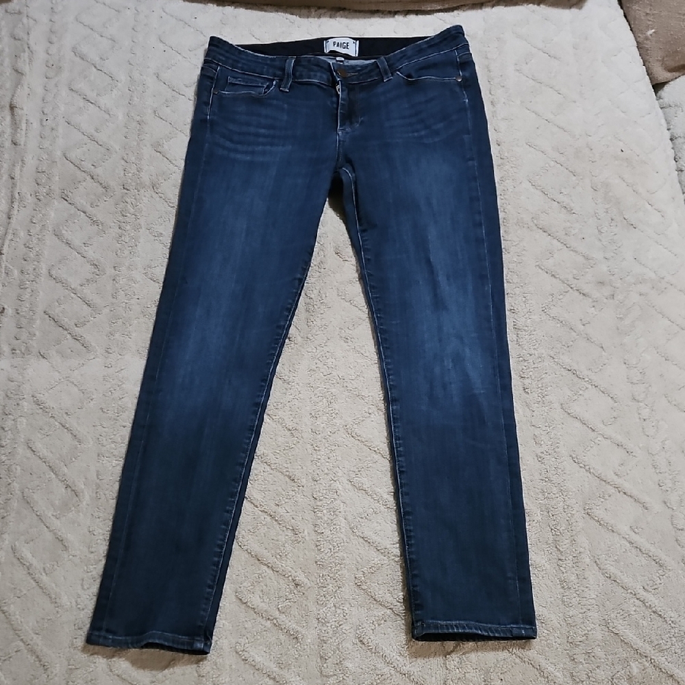 Paige Women's Dark Blue‎ Skyline Ankle Peg Jeans Size 29